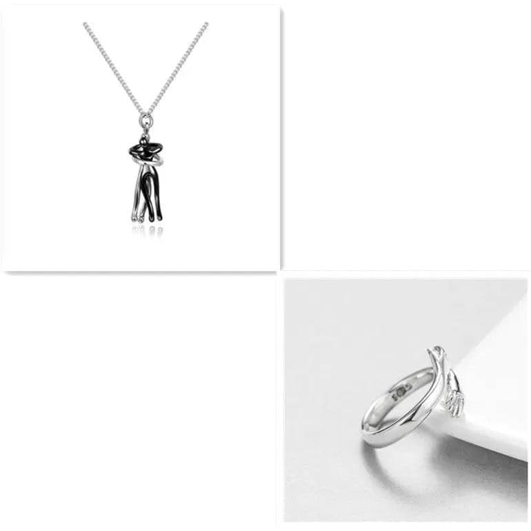 Valentine’s Day Gifts: Romantic Couple Jewelry & Love Necklaces - White black set1