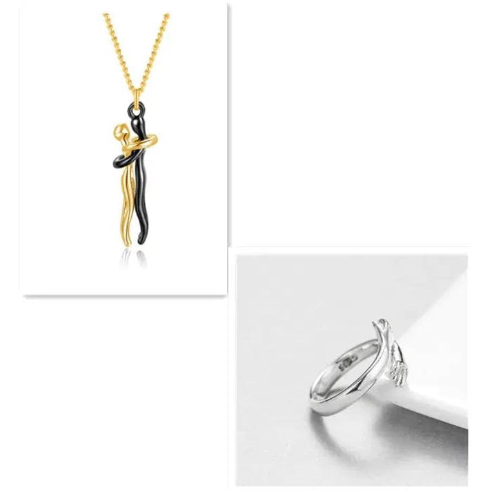 Valentine’s Day Gifts: Romantic Couple Jewelry & Love Necklaces - Black gold set1