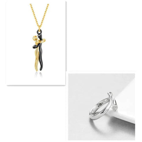 Valentine’s Day Gifts: Romantic Couple Jewelry & Love Necklaces - Black gold set1