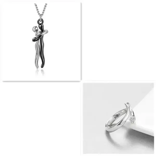 Valentine’s Day Gifts Romantic Couple Jewelry Love Necklaces - Black set1