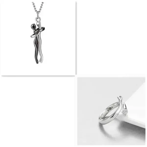Valentine’s Day Gifts Romantic Couple Jewelry Love Necklaces - Black2 set1