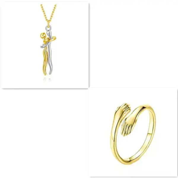 Valentine’s Day Gifts Romantic Couple Jewelry Love Necklaces - Gold set