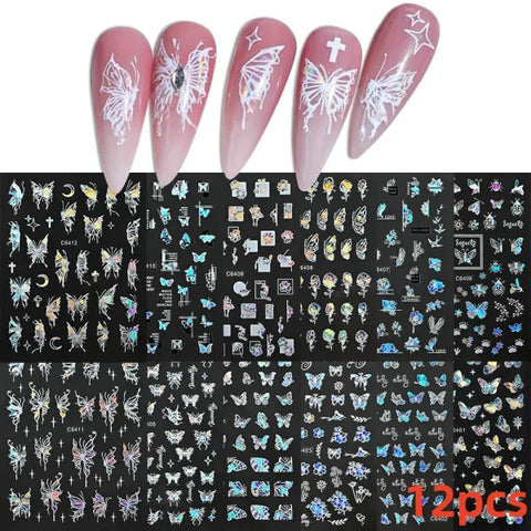 12 Sheets Valentine’s Red Heart Nail Stickers – 3D Self-Adhesive Decals - NLS264-S1-03