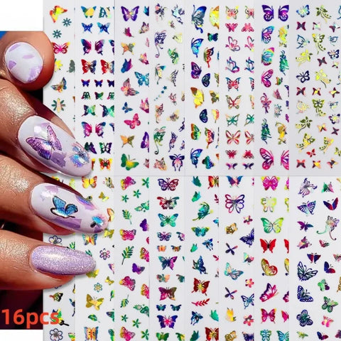 12 Sheets Valentine’s Red Heart Nail Stickers – 3D Self-Adhesive Decals - NLZ150-S1-06