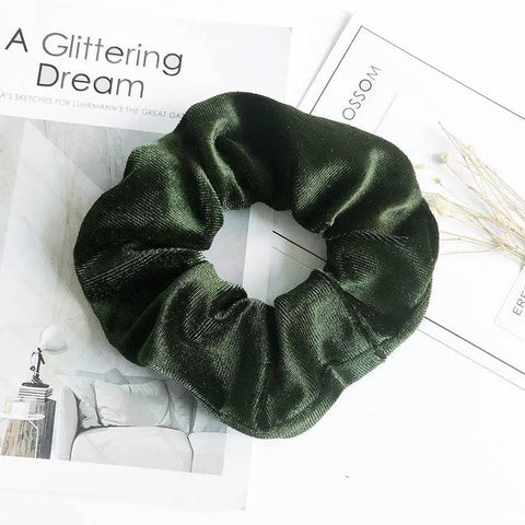 Velvet Hair Accessories - Army Green