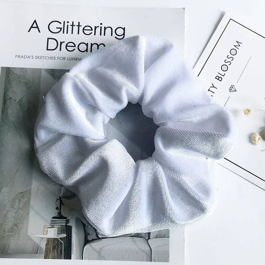 Velvet Hair Accessories - White