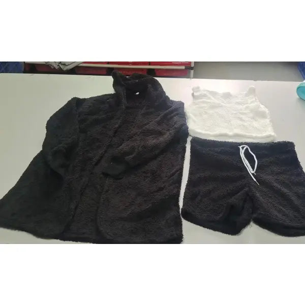 Velvet Sweet Style Culottes and Vest Set in White and Multiple Colors - Black / 3XL - Hair Remover