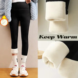 Velvet Winter Leggins Womens Solid Color Thick Pants Warm Velvet High Waist Solid Color Outdoors Casual Classic Leggings