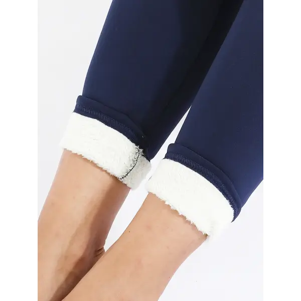 Velvet Winter Leggins Womens Solid Color Thick Pants Warm Velvet High Waist Solid Color Outdoors Casual Classic Leggings