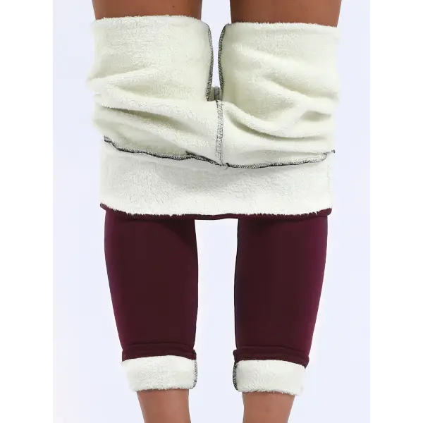 Velvet Winter Leggins Womens Solid Color Thick Pants Warm Velvet High Waist Solid Color Outdoors Casual Classic Leggings