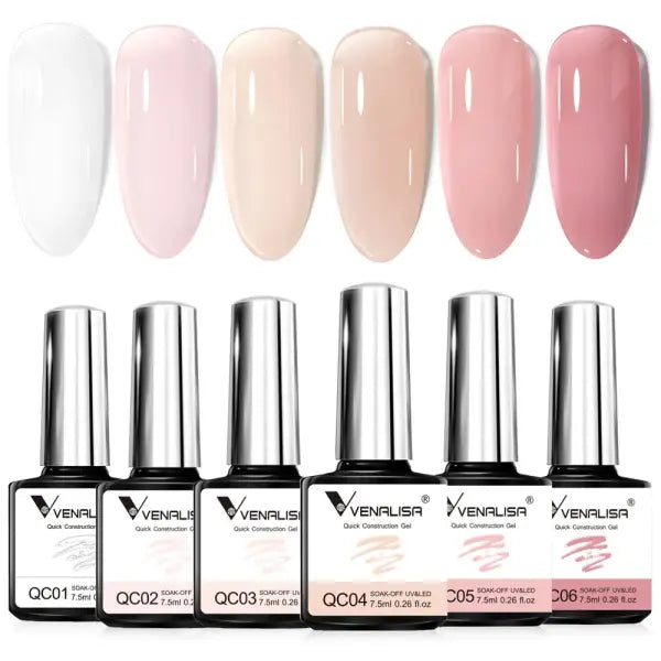 Venalisa HEMA TPO FREE Nail Gel Polish Glitter Gorgeous Full Coverage Soak Off UV LED French Nail Jelly Pink Nude