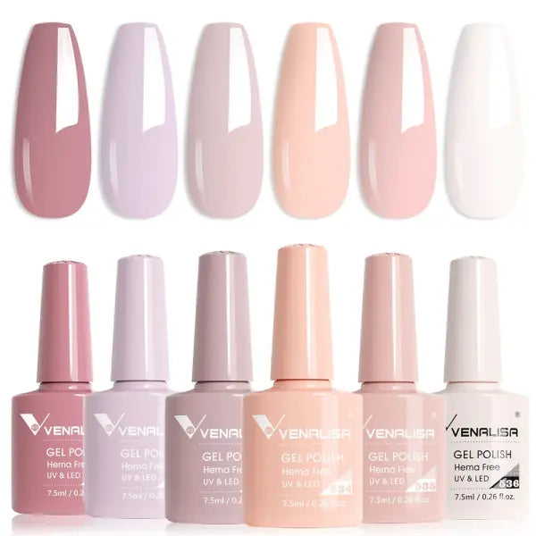 Venalisa HEMA TPO FREE Nail Gel Polish Glitter Gorgeous Full Coverage Soak Off UV LED French Nail Jelly Pink Nude