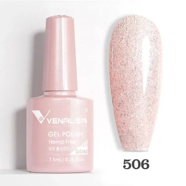 Venalisa HEMA TPO FREE Nail Gel Polish Glitter Gorgeous Full Coverage Soak Off UV LED French Nail Jelly Pink Nude