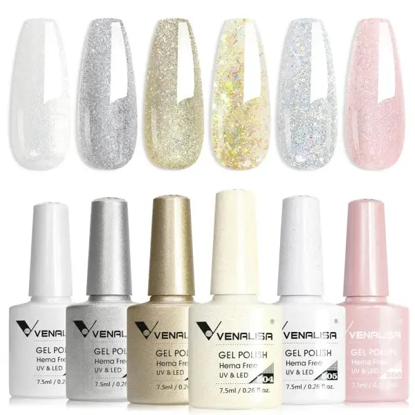 Venalisa HEMA TPO FREE Nail Gel Polish Glitter Gorgeous Full Coverage Soak Off UV LED French Nail Jelly Pink Nude
