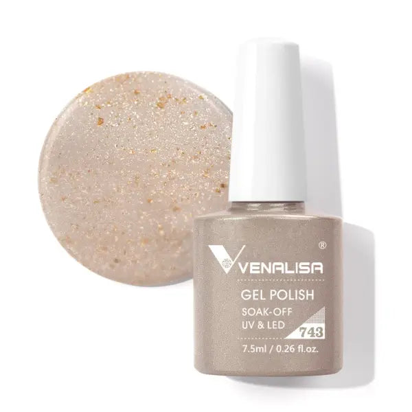 Venalisa HEMA TPO FREE Nail Gel Polish Glitter Gorgeous Full Coverage Soak Off UV LED French Nail Jelly Pink Nude