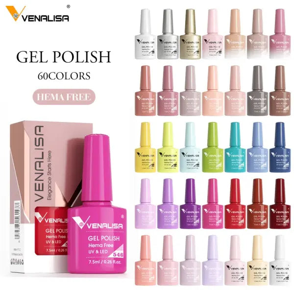 Venalisa HEMA TPO FREE Nail Gel Polish Glitter Gorgeous Full Coverage Soak Off UV LED French Nail Jelly Pink Nude