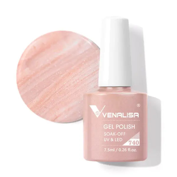 Venalisa HEMA TPO FREE Nail Gel Polish Glitter Gorgeous Full Coverage Soak Off UV LED French Nail Jelly Pink Nude