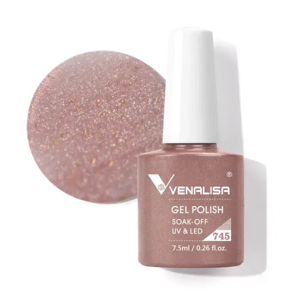 Venalisa HEMA TPO FREE Nail Gel Polish Glitter Gorgeous Full Coverage Soak Off UV LED French Nail Jelly Pink Nude