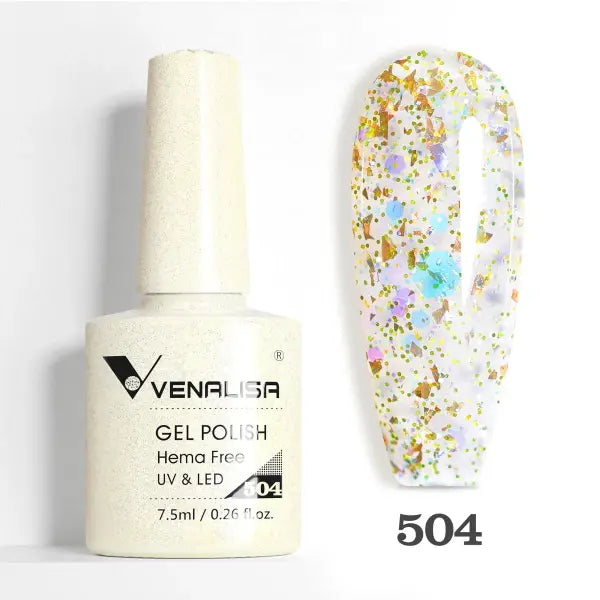 Venalisa HEMA TPO FREE Nail Gel Polish Glitter Gorgeous Full Coverage Soak Off UV LED French Nail Jelly Pink Nude