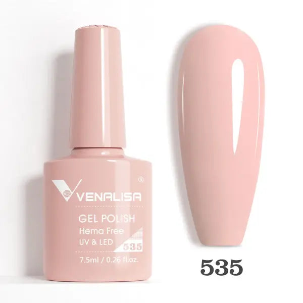 Venalisa HEMA TPO FREE Gel Polish - Glitter & Nude Jelly Pink UV LED Soak Off Nail Collection - 535 HEMAFREE