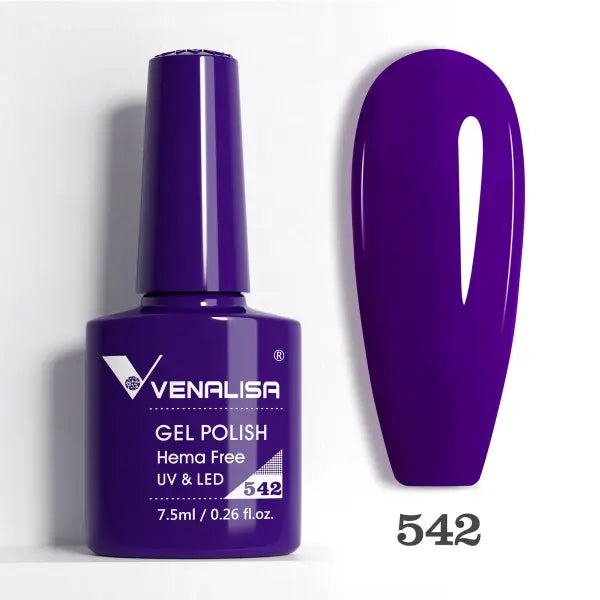 Venalisa HEMA TPO FREE Gel Polish - Glitter & Nude Jelly Pink UV LED Soak Off Nail Collection - 542 HEMAFREE