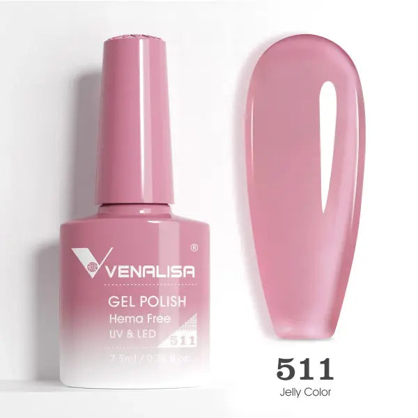 Venalisa HEMA TPO FREE Nail Gel Polish Glitter Gorgeous Full Coverage Soak Off UV LED French Nail Jelly Pink Nude