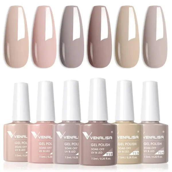 Venalisa HEMA TPO FREE Nail Gel Polish Glitter Gorgeous Full Coverage Soak Off UV LED French Nail Jelly Pink Nude