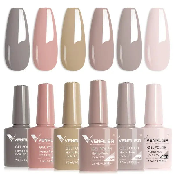 Venalisa HEMA TPO FREE Nail Gel Polish Glitter Gorgeous Full Coverage Soak Off UV LED French Nail Jelly Pink Nude