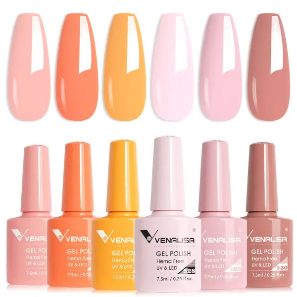 Venalisa HEMA TPO FREE Nail Gel Polish Glitter Gorgeous Full Coverage Soak Off UV LED French Nail Jelly Pink Nude