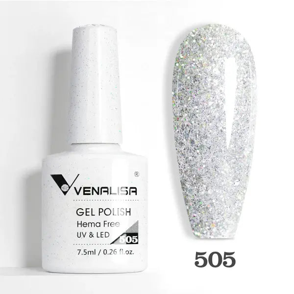 Venalisa HEMA TPO FREE Nail Gel Polish Glitter Gorgeous Full Coverage Soak Off UV LED French Nail Jelly Pink Nude