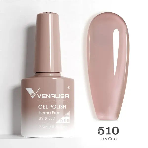 Venalisa HEMA TPO FREE Nail Gel Polish Glitter Gorgeous Full Coverage Soak Off UV LED French Nail Jelly Pink Nude