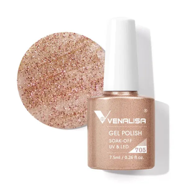 Venalisa HEMA TPO FREE Nail Gel Polish Glitter Gorgeous Full Coverage Soak Off UV LED French Nail Jelly Pink Nude