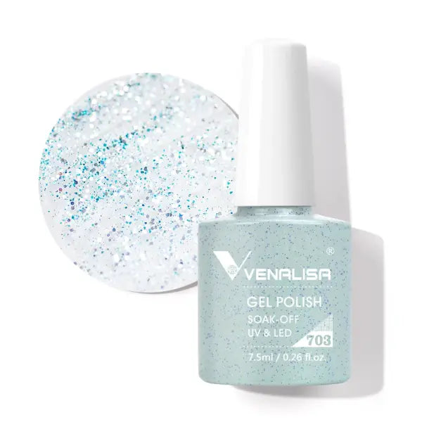 Venalisa HEMA TPO FREE Nail Gel Polish Glitter Gorgeous Full Coverage Soak Off UV LED French Nail Jelly Pink Nude