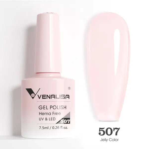 Venalisa HEMA TPO FREE Nail Gel Polish Glitter Gorgeous Full Coverage Soak Off UV LED French Nail Jelly Pink Nude