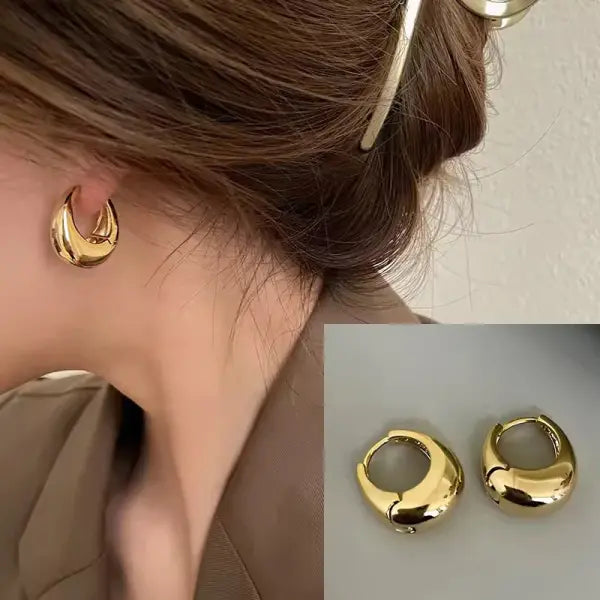 VENTFILLE 925 Sterling Silver CZ Star Moon Asymmetric Hoop Earrings for Women Girls Gold Silver Color Party Jewelry