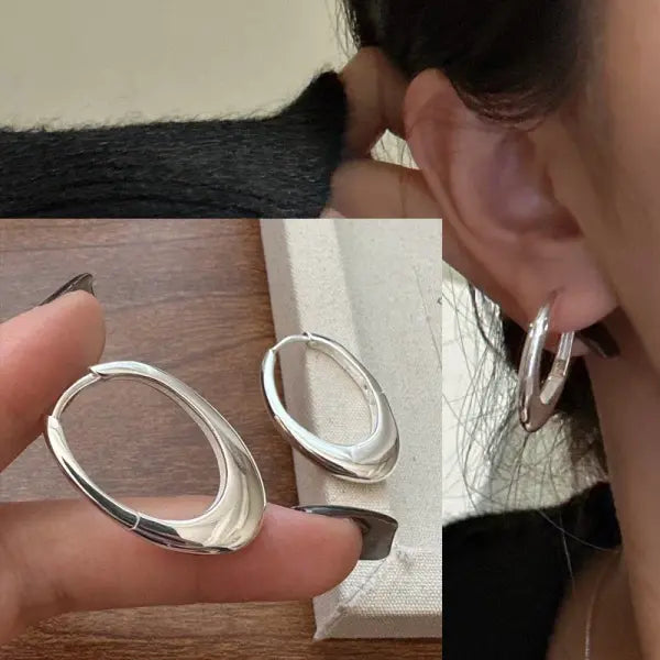 VENTFILLE 925 Sterling Silver CZ Star Moon Asymmetric Hoop Earrings for Women Girls Gold Silver Color Party Jewelry