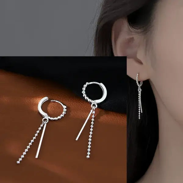 VENTFILLE 925 Sterling Silver CZ Star Moon Asymmetric Hoop Earrings for Women Girls Gold Silver Color Party Jewelry