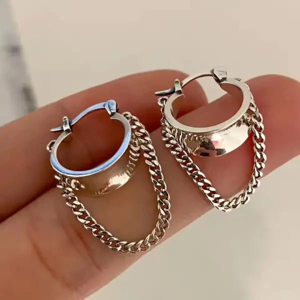 VENTFILLE 925 Sterling Silver CZ Star Moon Asymmetric Hoop Earrings for Women Girls Gold Silver Color Party Jewelry