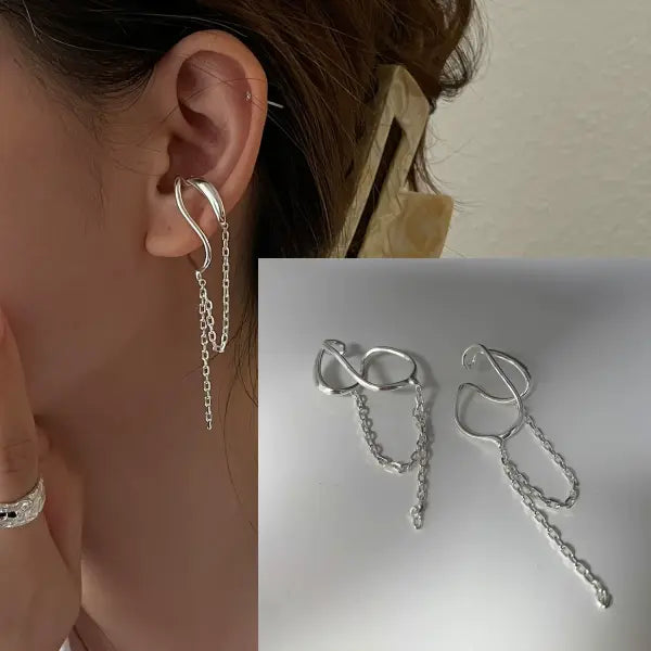 VENTFILLE 925 Sterling Silver CZ Star Moon Asymmetric Hoop Earrings for Women Girls Gold Silver Color Party Jewelry