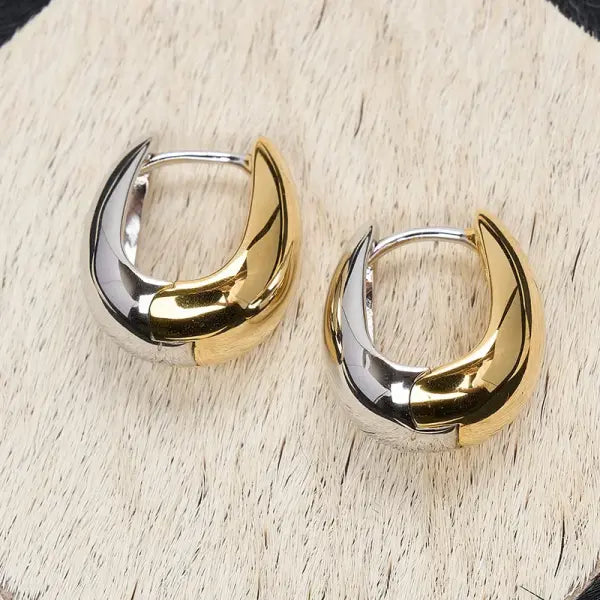 VENTFILLE 925 Sterling Silver CZ Star Moon Asymmetric Hoop Earrings for Women Girls Gold Silver Color Party Jewelry