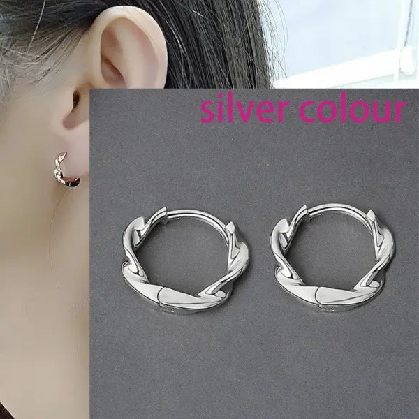 VENTFILLE 925 Sterling Silver CZ Star Moon Asymmetric Hoop Earrings for Women Girls Gold Silver Color Party Jewelry