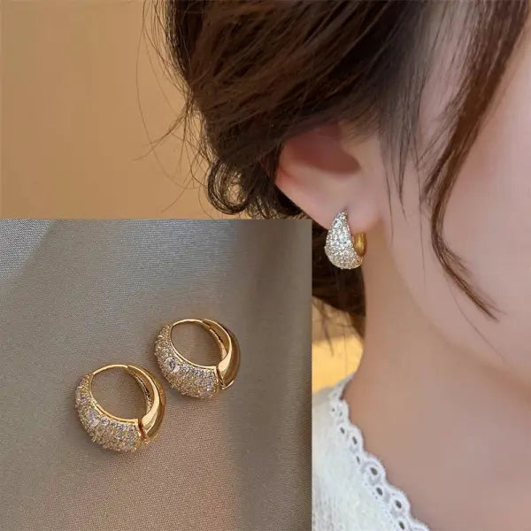 VENTFILLE 925 Sterling Silver CZ Star Moon Asymmetric Hoop Earrings for Women Girls Gold Silver Color Party Jewelry