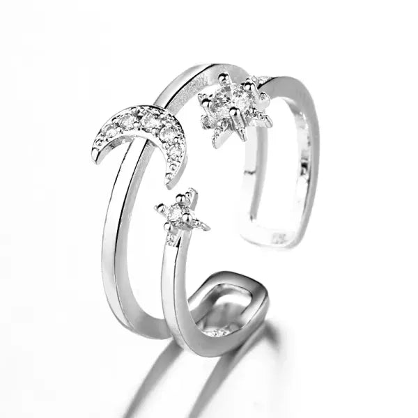 925 Sterling Silver Rings INS Fashion Hip Hop Vintage Couples Hollow Lines Punk Thai Silver Party Adjustable Jewelry