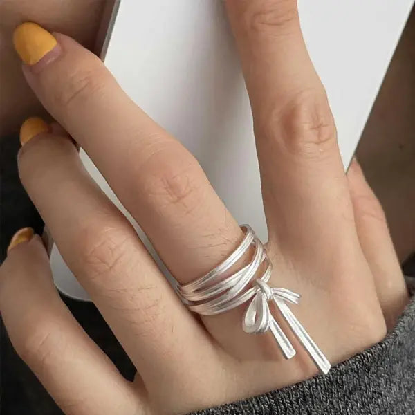 925 Sterling Silver Rings INS Fashion Hip Hop Vintage Couples Hollow Lines Punk Thai Silver Party Adjustable Jewelry