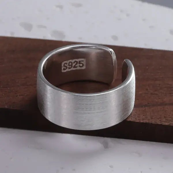 925 Sterling Silver Rings INS Fashion Hip Hop Vintage Couples Hollow Lines Punk Thai Silver Party Adjustable Jewelry