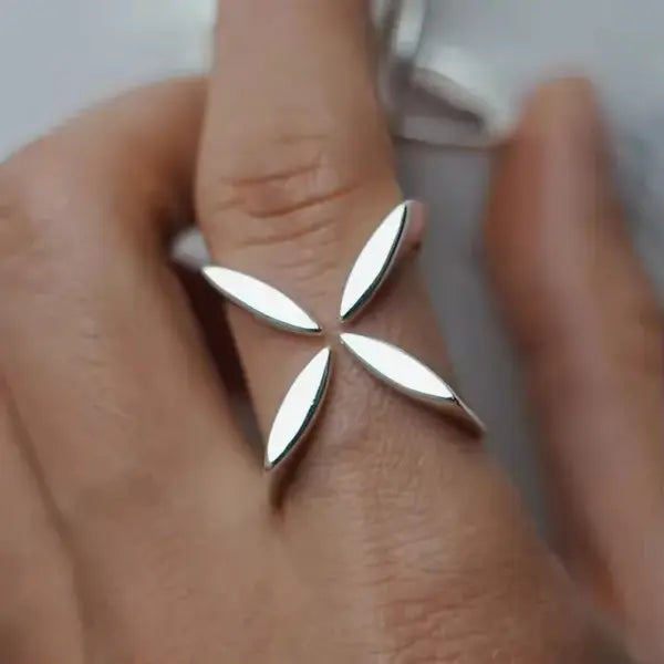 925 Sterling Silver Rings INS Fashion Hip Hop Vintage Couples Hollow Lines Punk Thai Silver Party Adjustable Jewelry