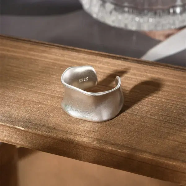 925 Sterling Silver Rings INS Fashion Hip Hop Vintage Couples Hollow Lines Punk Thai Silver Party Adjustable Jewelry