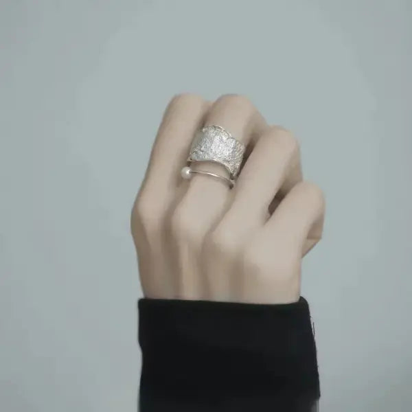 925 Sterling Silver Rings INS Fashion Hip Hop Vintage Couples Hollow Lines Punk Thai Silver Party Adjustable Jewelry