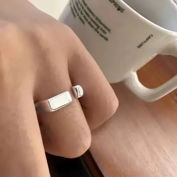925 Sterling Silver Rings INS Fashion Hip Hop Vintage Couples Hollow Lines Punk Thai Silver Party Adjustable Jewelry