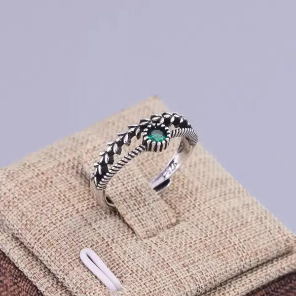 925 Sterling Silver Rings INS Fashion Hip Hop Vintage Couples Hollow Lines Punk Thai Silver Party Adjustable Jewelry